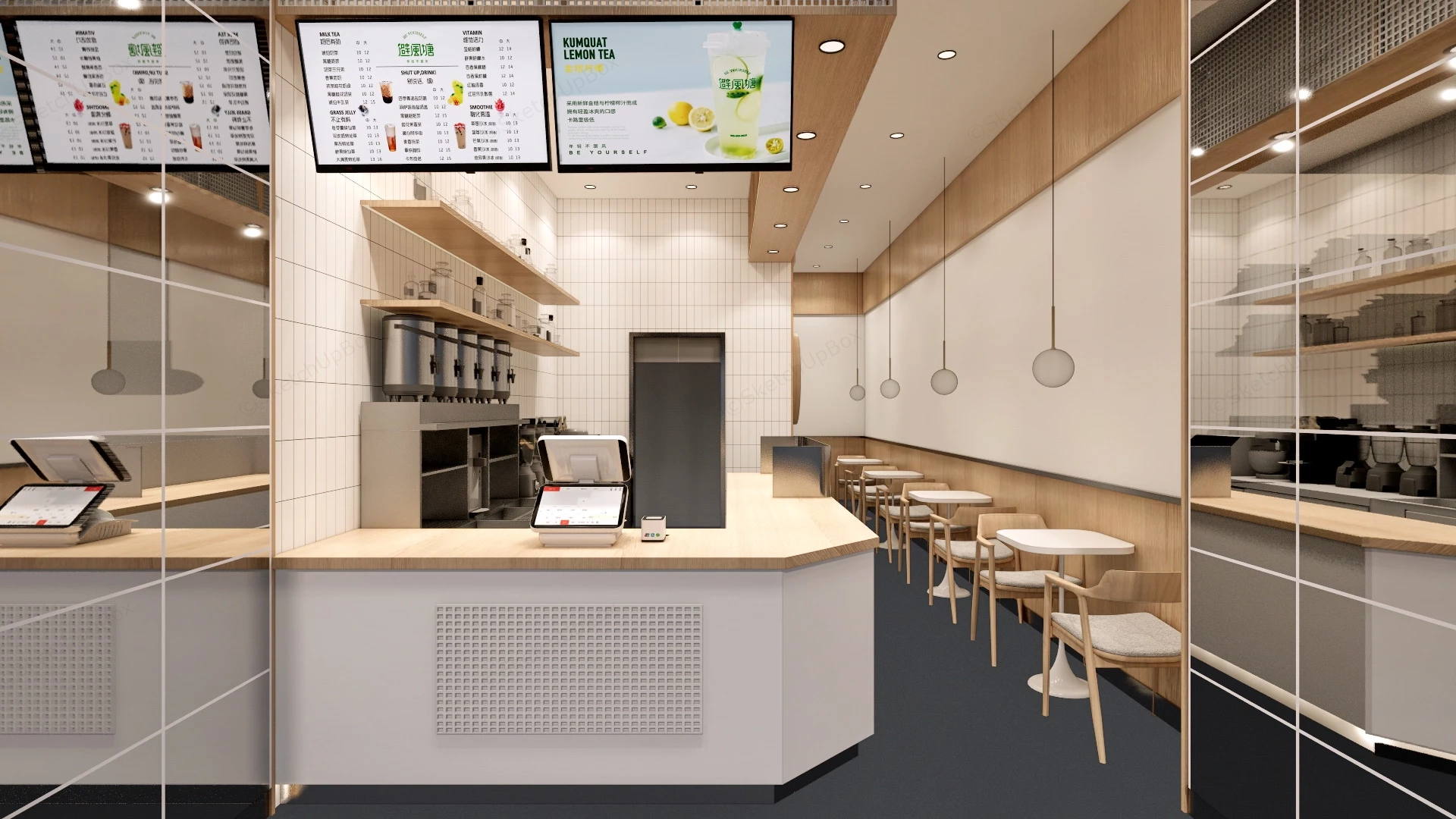 Bubble Tea Shop Design sketchup model preview - SketchupBox