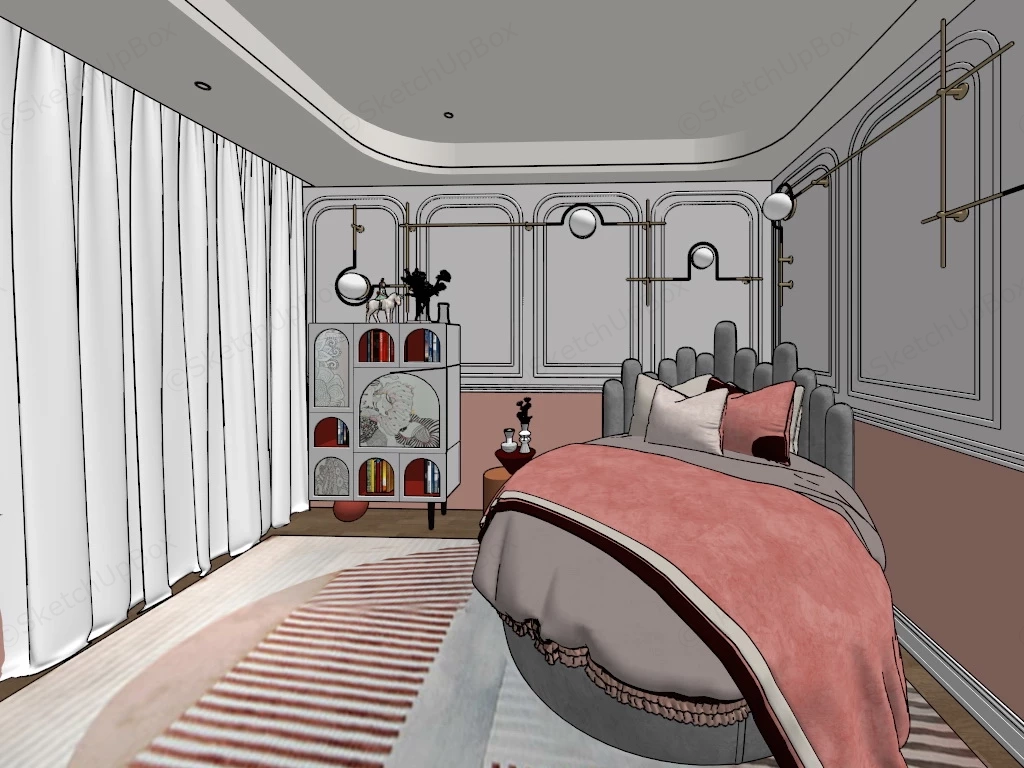 Luxury Girls Bedroom sketchup model preview - SketchupBox