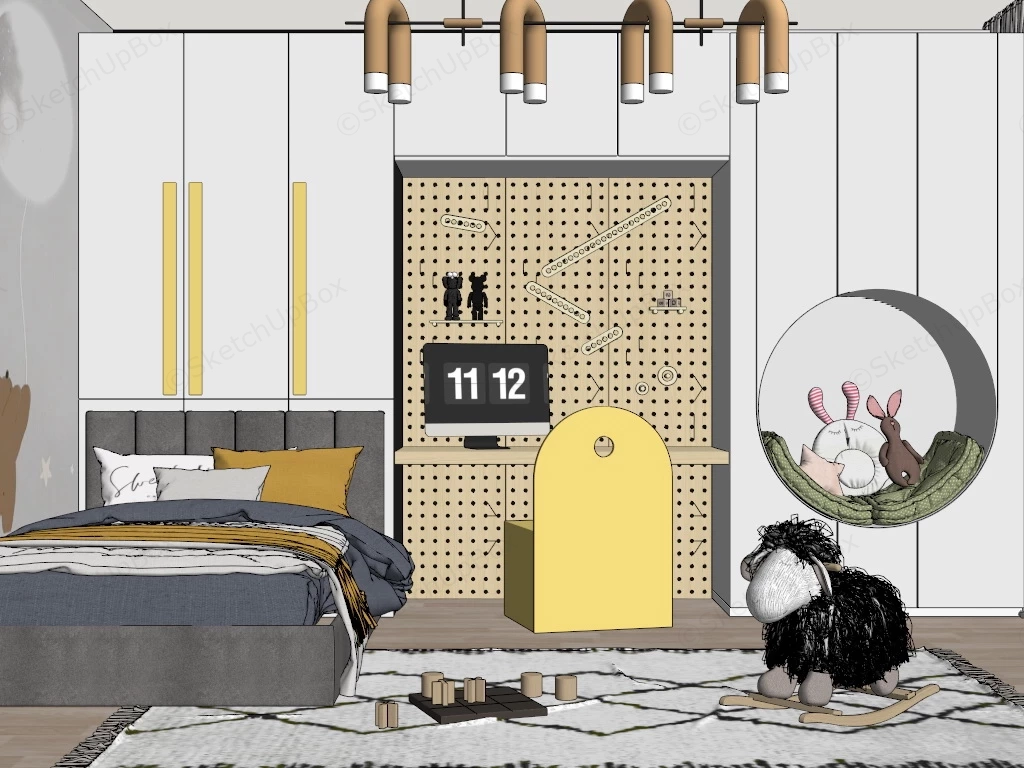 Toddler Boy Bedroom Decor sketchup model preview - SketchupBox