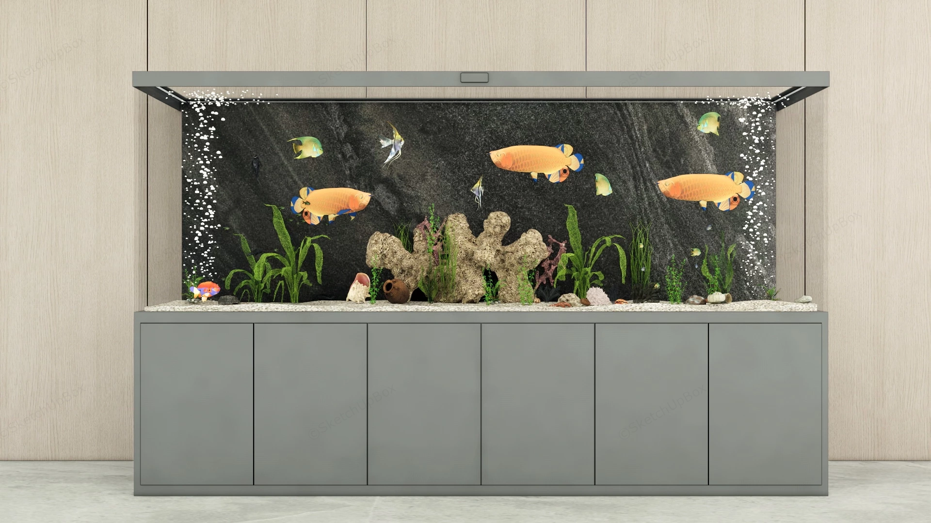 Large Fish Tank Aquarium sketchup model preview - SketchupBox