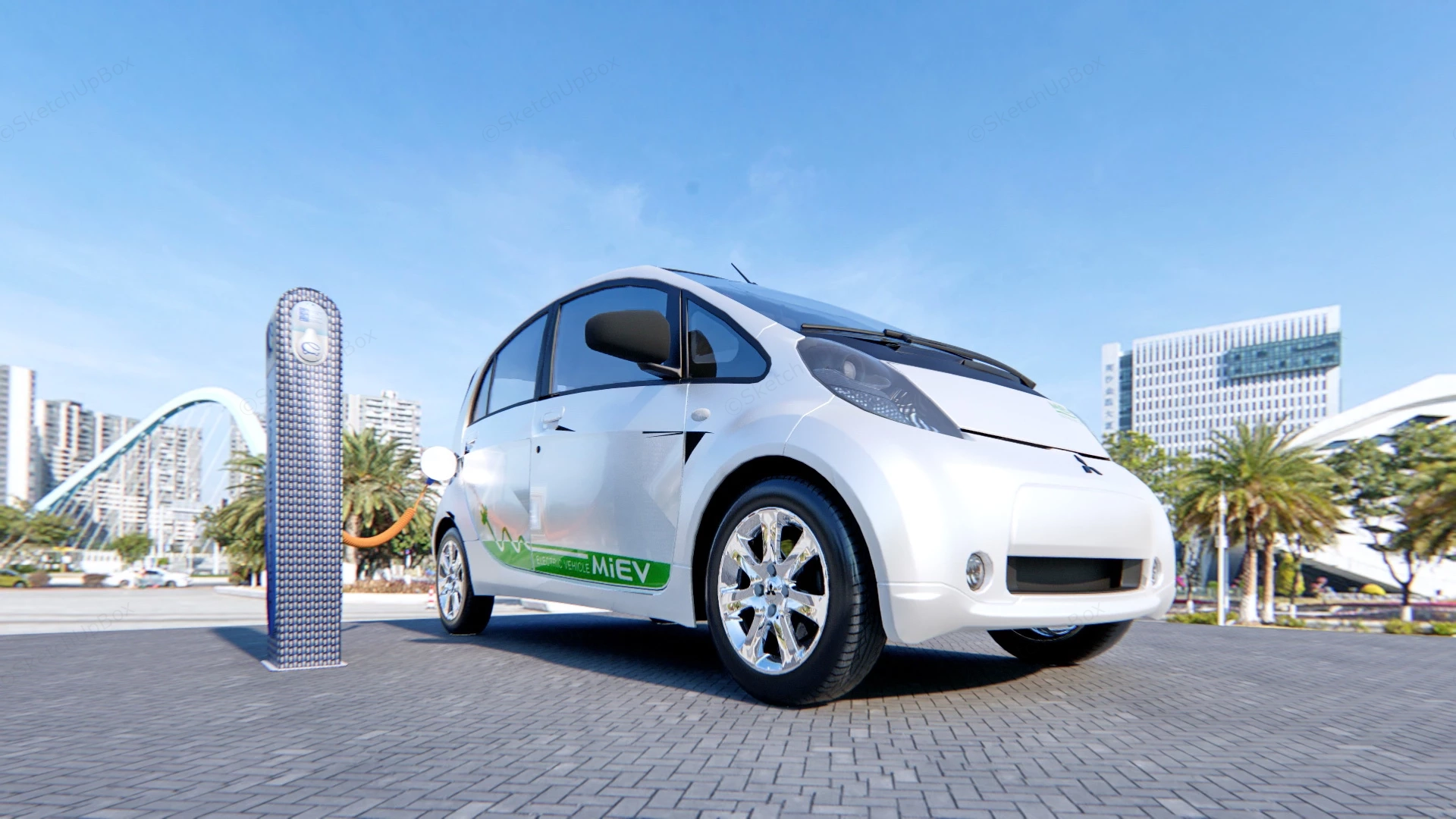 Mitsubishi I MiEV Electric Car sketchup model preview - SketchupBox