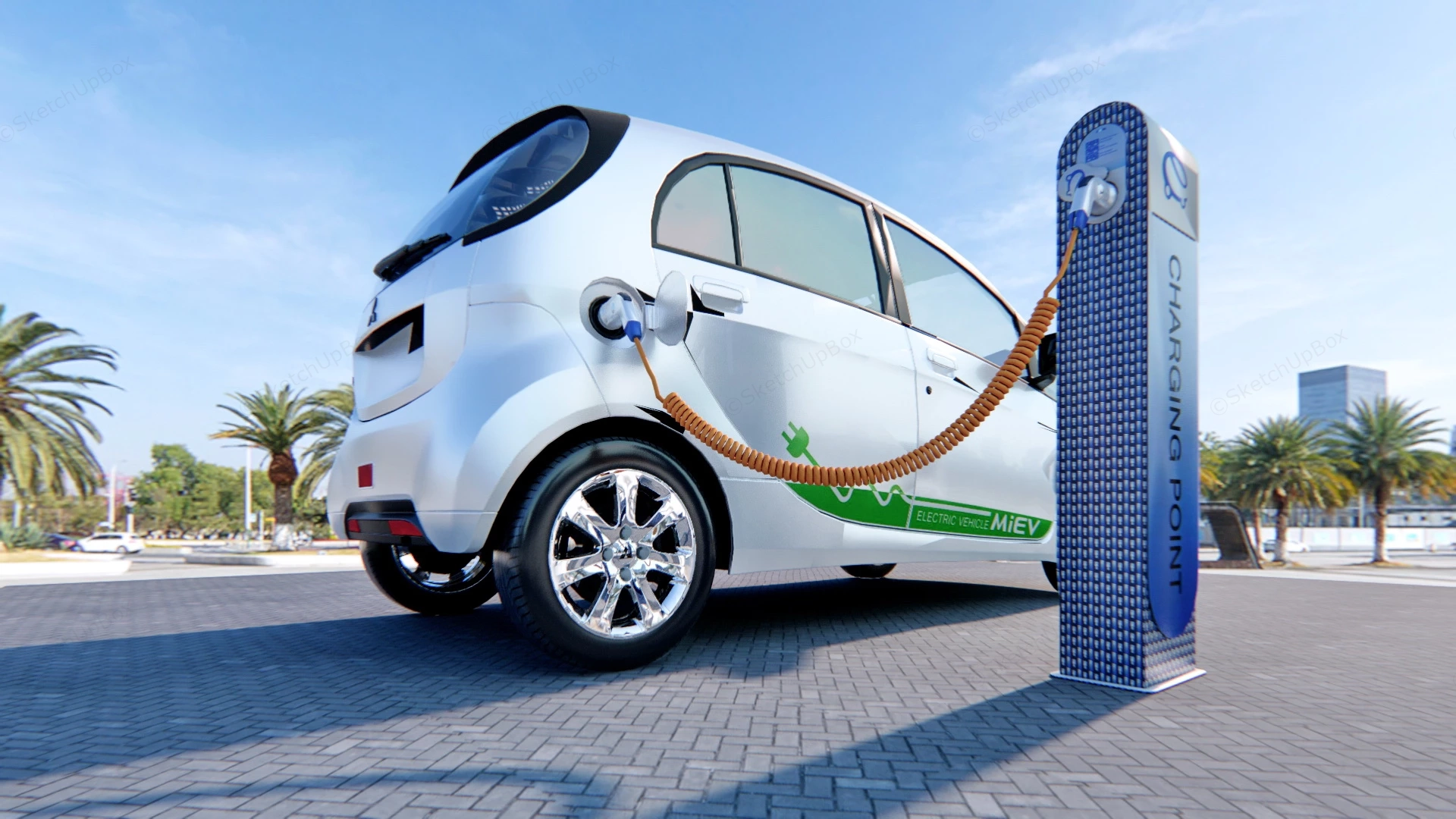 Mitsubishi I MiEV Electric Car sketchup model preview - SketchupBox