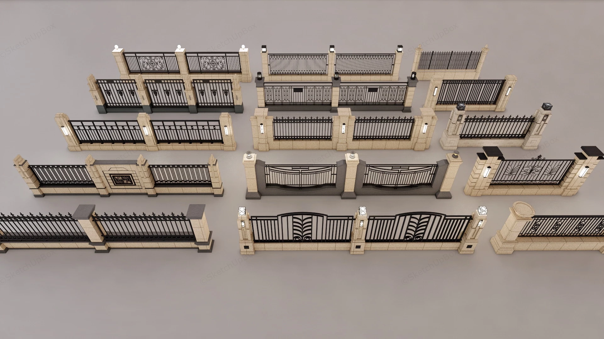 Contemporary Fence Ideas sketchup model preview - SketchupBox