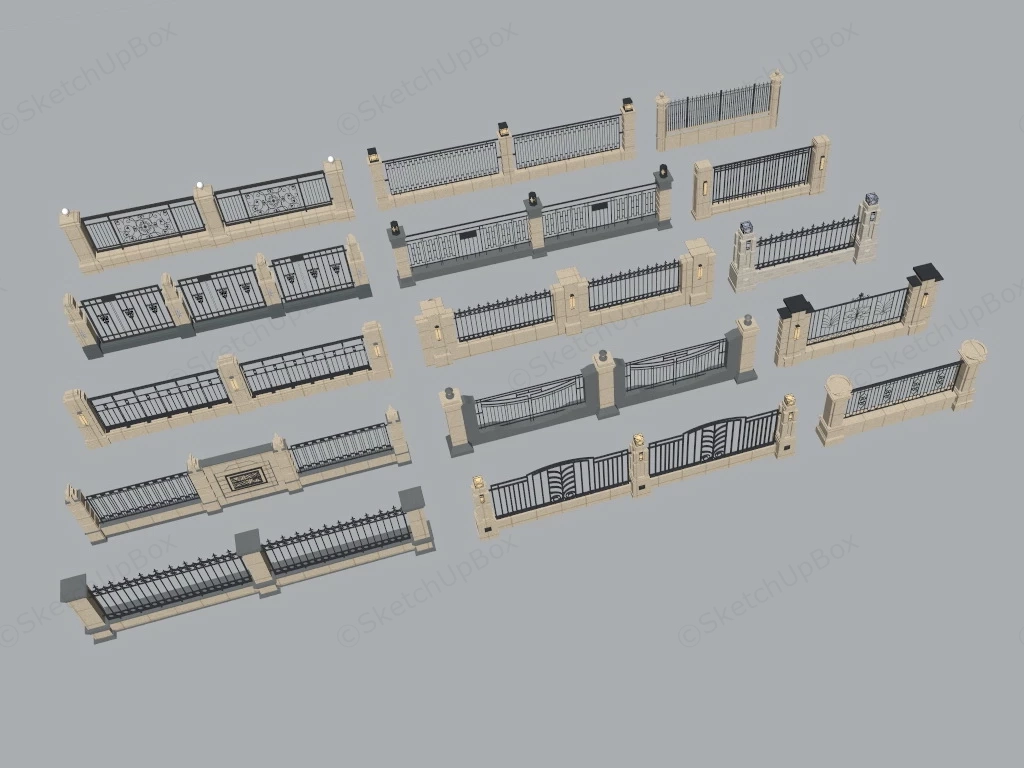 Contemporary Fence Ideas sketchup model preview - SketchupBox