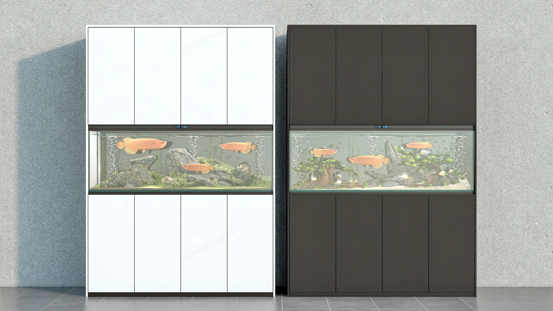 Built In Aquarium Cabinets sketchup model preview - SketchupBox