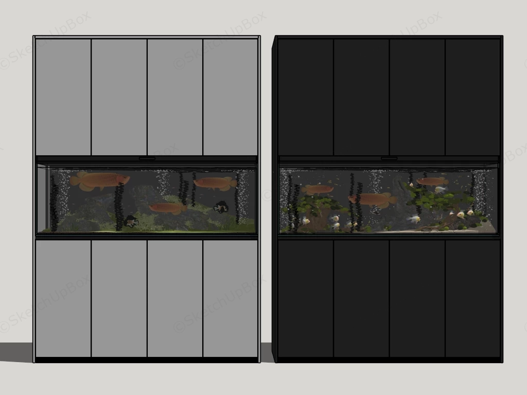Built In Aquarium Cabinets sketchup model preview - SketchupBox