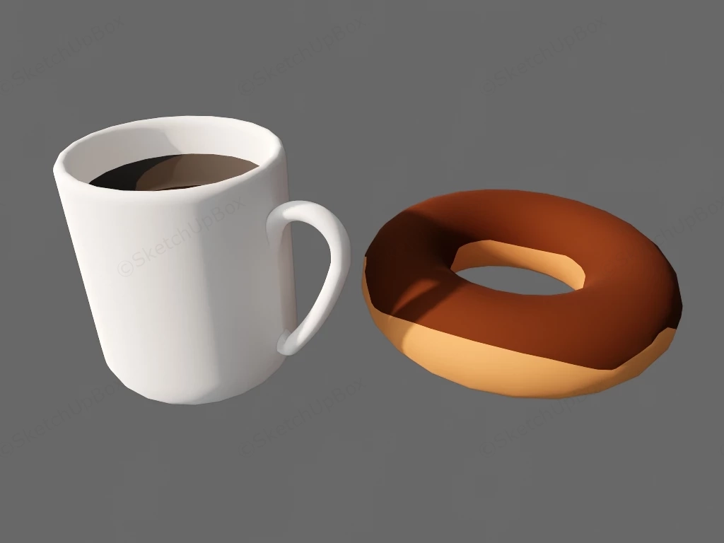 Coffee And Donut Bread sketchup model preview - SketchupBox