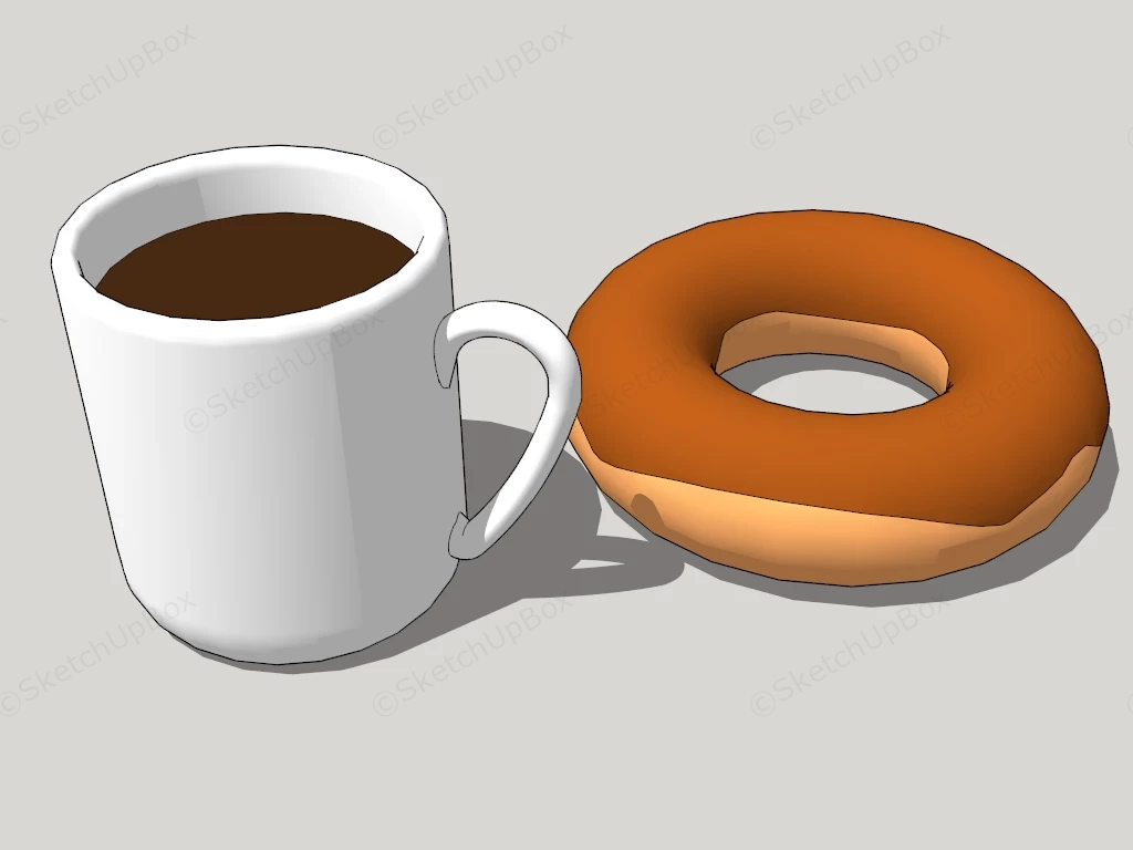Coffee And Donut Bread sketchup model preview - SketchupBox