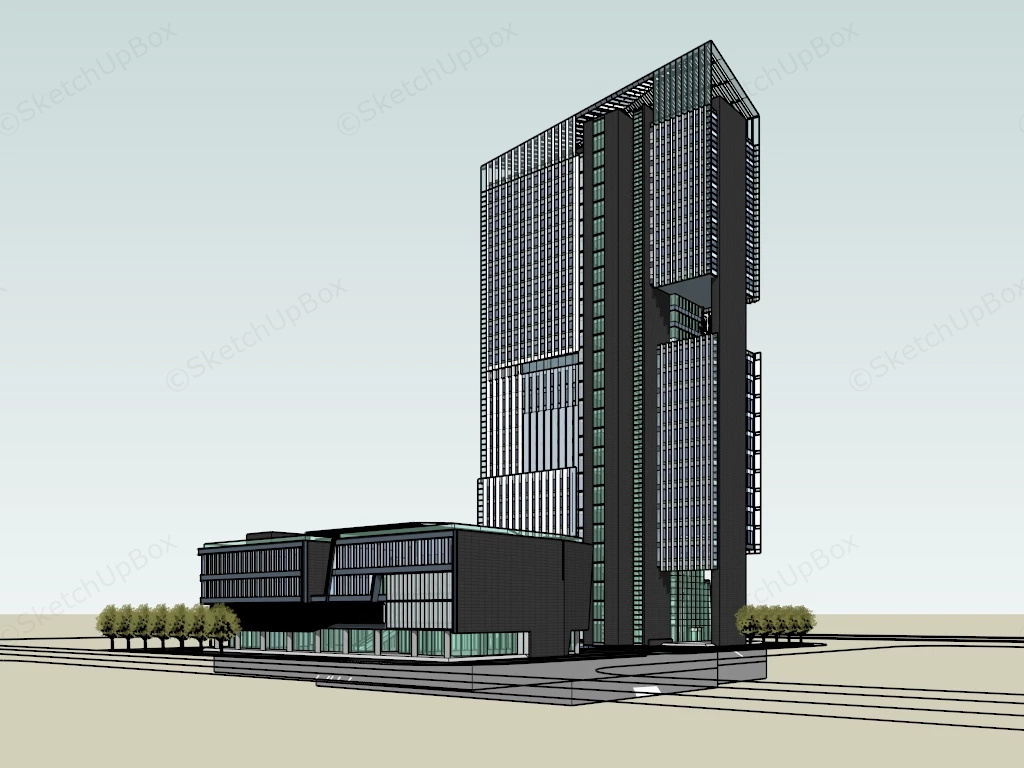 Modern Hotel Complex sketchup model preview - SketchupBox