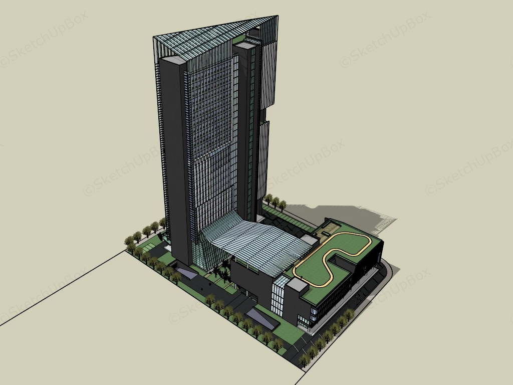 Modern Hotel Complex sketchup model preview - SketchupBox