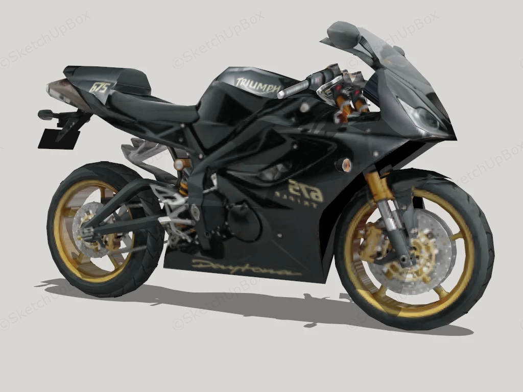 Triumph Motorcycle sketchup model preview - SketchupBox