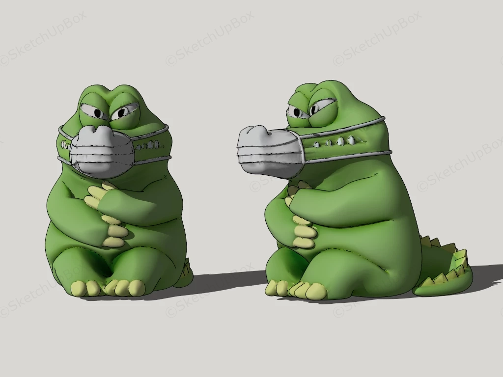 Cartoon Alligator Figurines sketchup model preview - SketchupBox