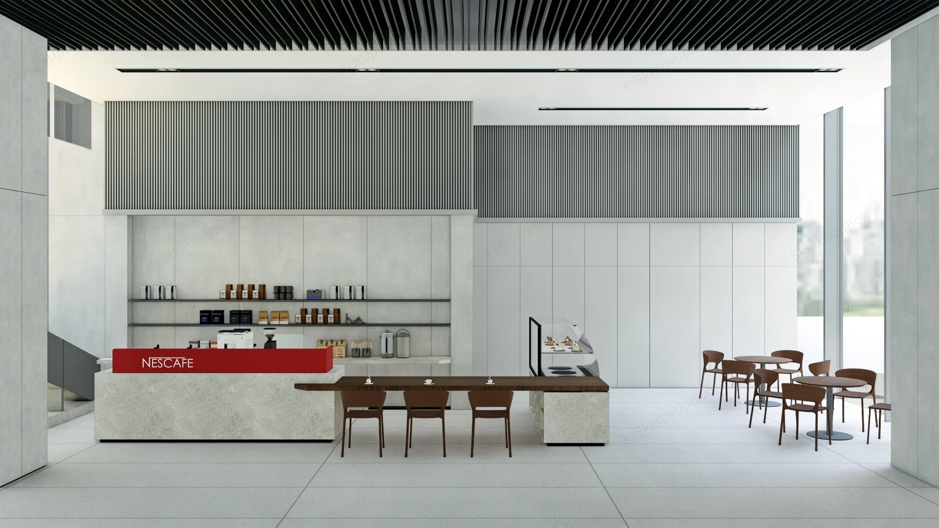 Shopping Mall Coffee Shop sketchup model preview - SketchupBox