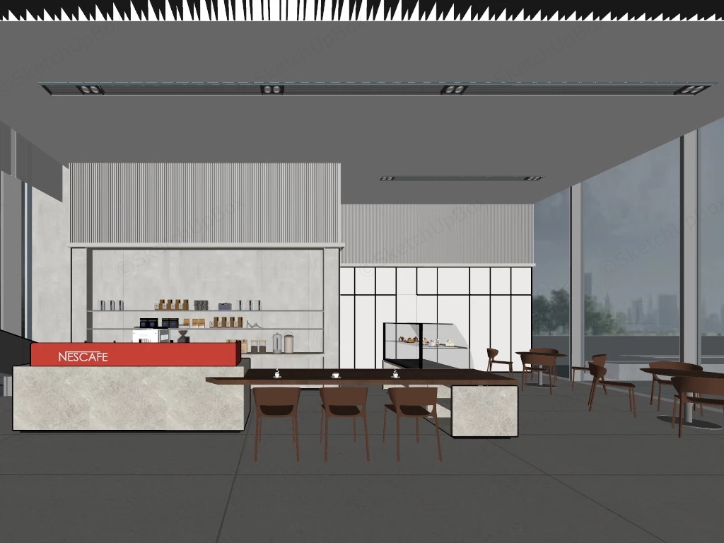Shopping Mall Coffee Shop sketchup model preview - SketchupBox
