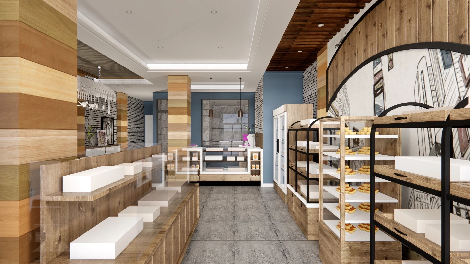 Sweet Bakery Shop sketchup model preview - SketchupBox