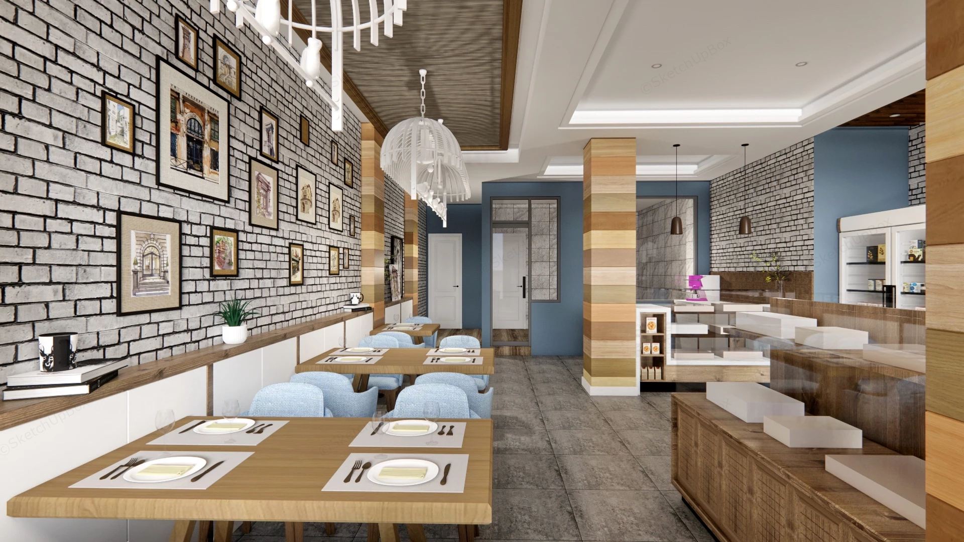 Sweet Bakery Shop sketchup model preview - SketchupBox