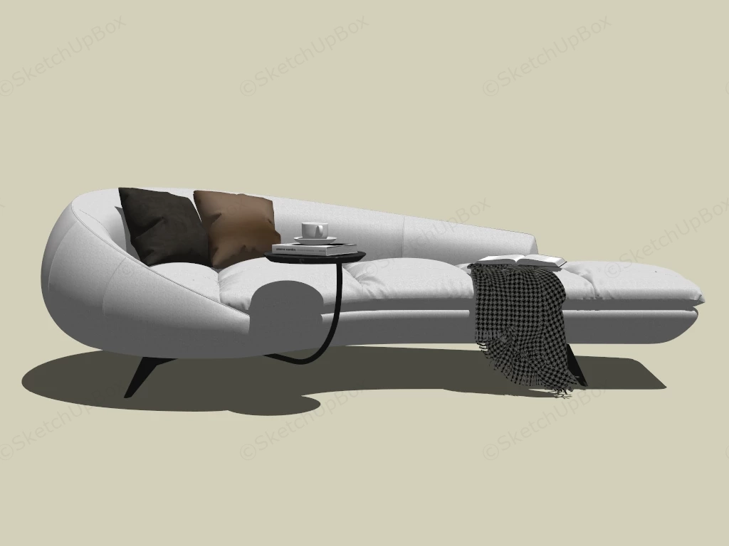 Modern Chaise Sofa With Tray sketchup model preview - SketchupBox