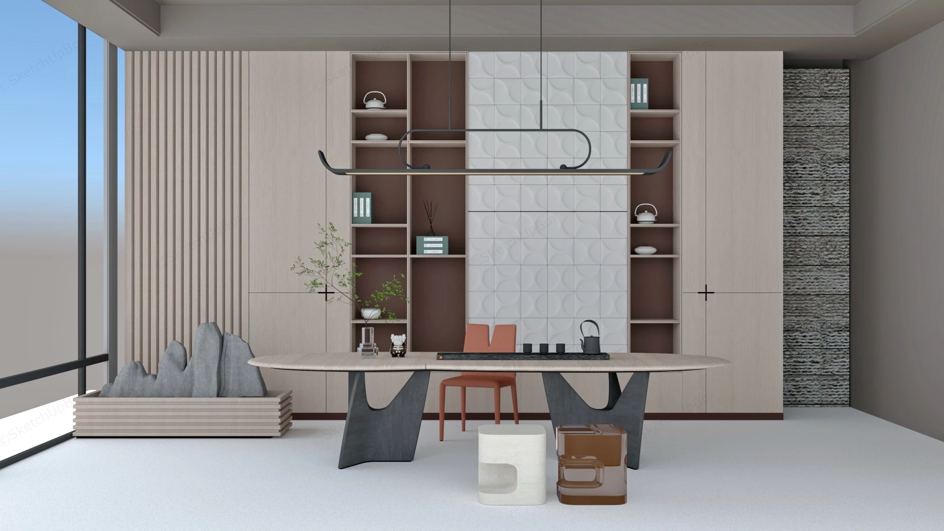 Neoclassical Tea Room Design sketchup model preview - SketchupBox