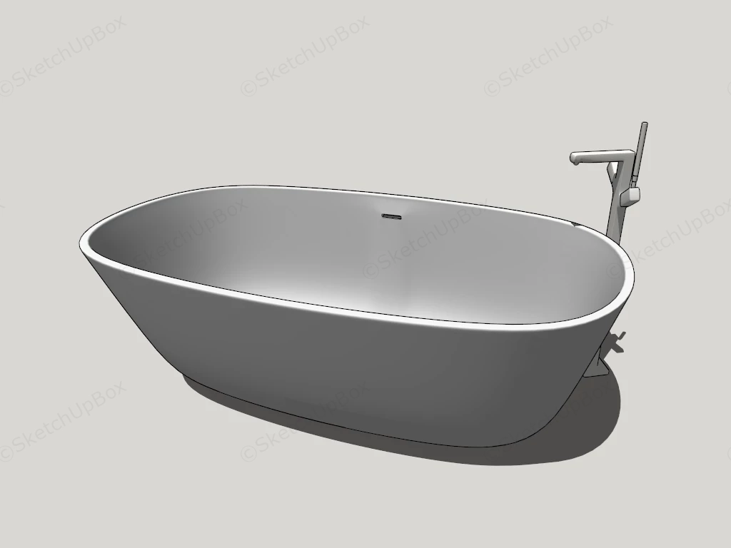 Free Standing Soaking Tub sketchup model preview - SketchupBox