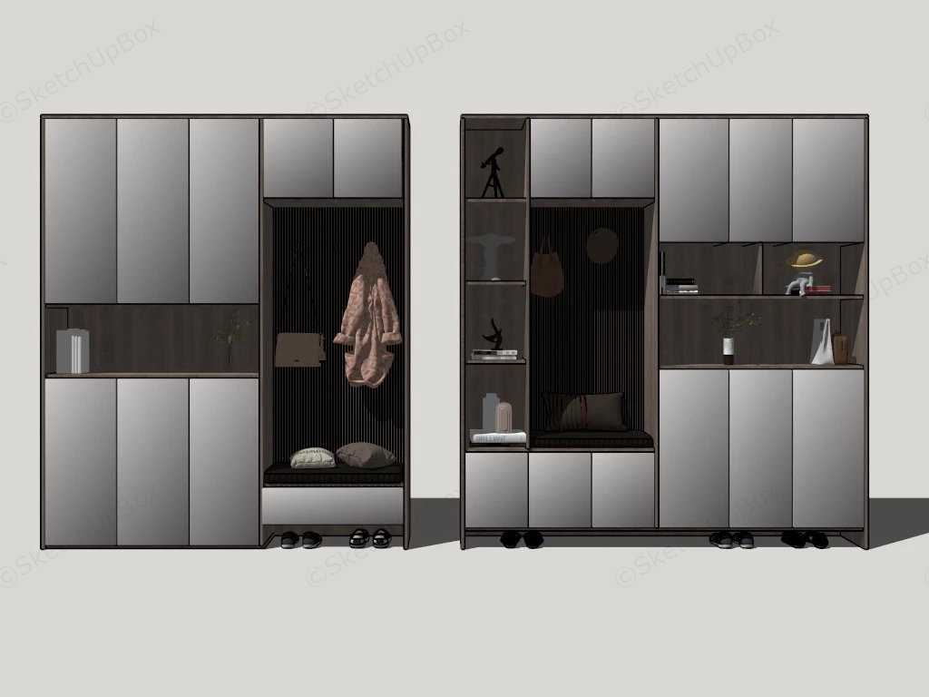 Entryway Tall Storage Cabinet Designs sketchup model preview - SketchupBox