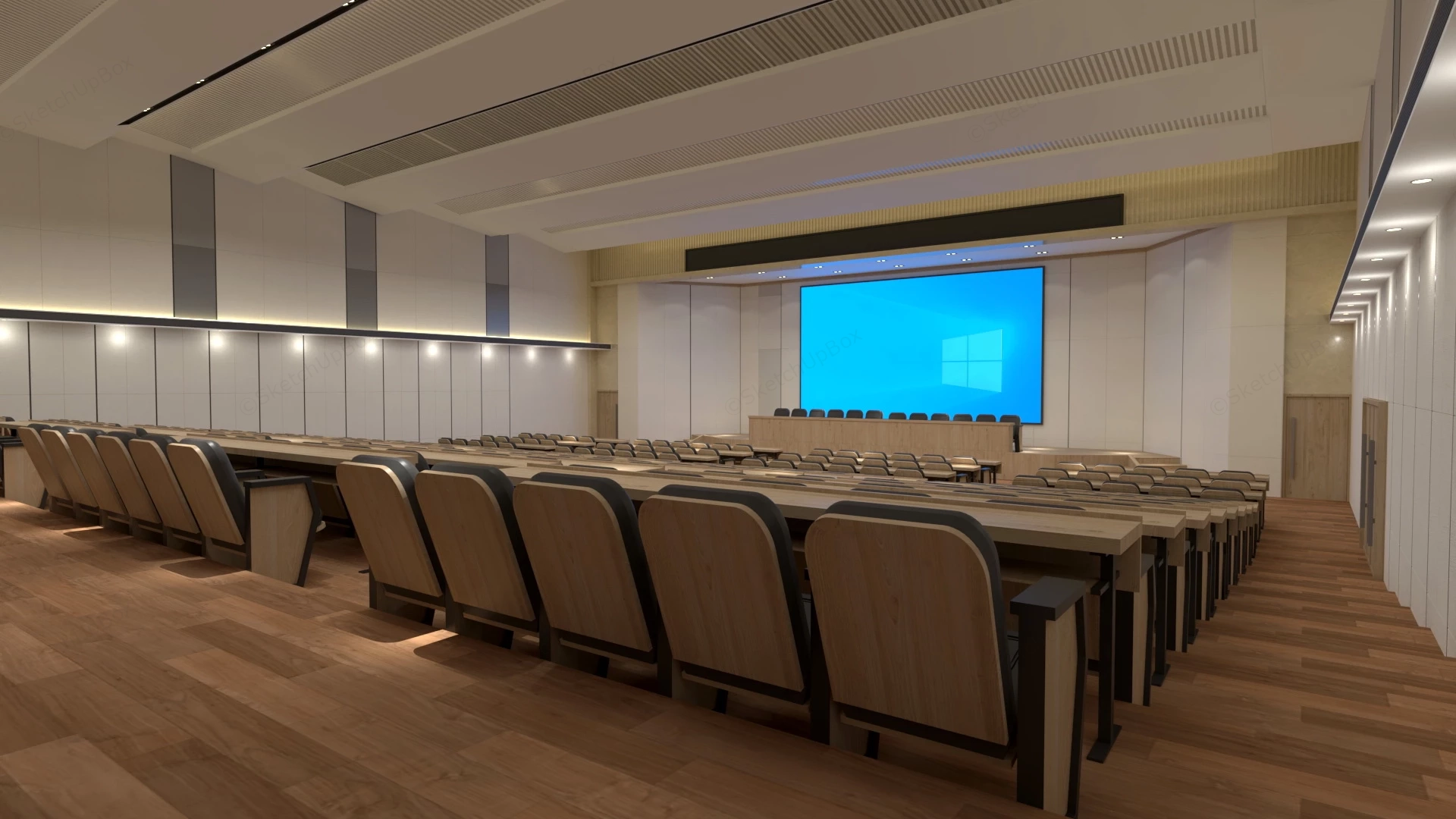 Lecture Hall Auditorium Design sketchup model preview - SketchupBox