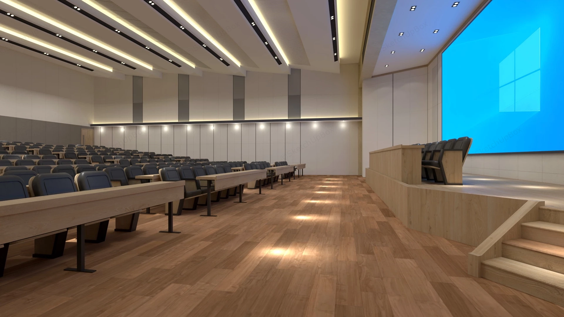 Lecture Hall Auditorium Design sketchup model preview - SketchupBox