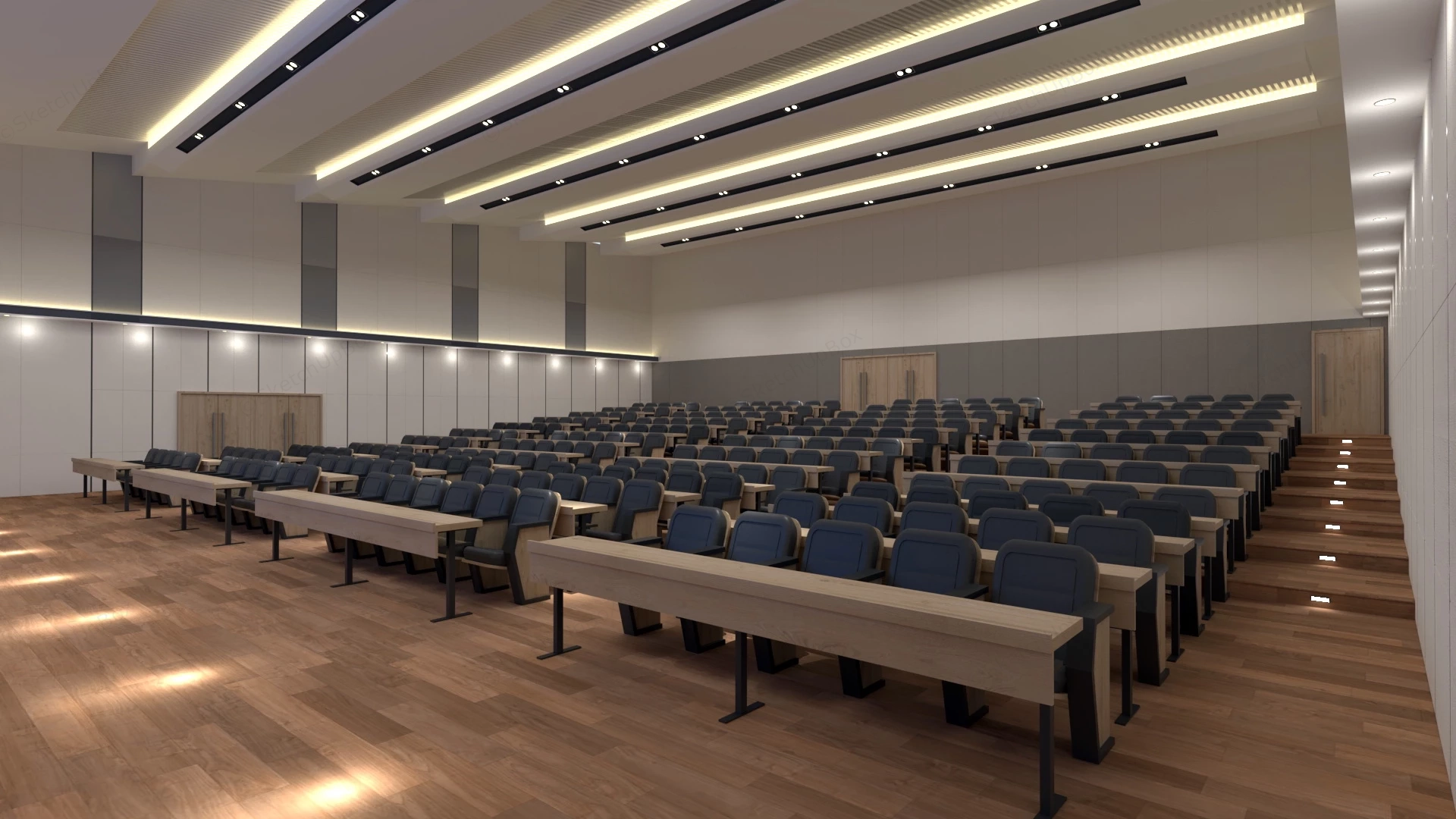 Lecture Hall Auditorium Design sketchup model preview - SketchupBox