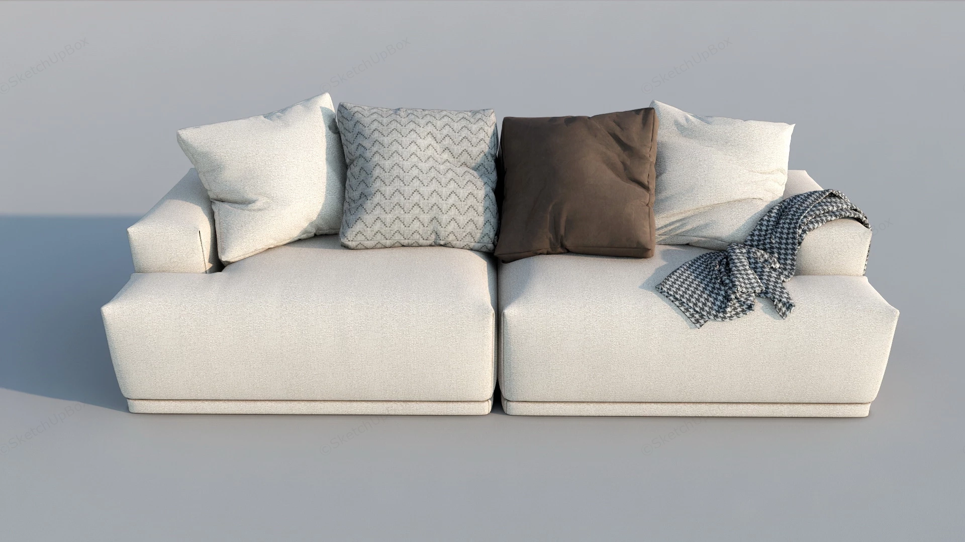 Cream Colored Sectional Sofa sketchup model preview - SketchupBox