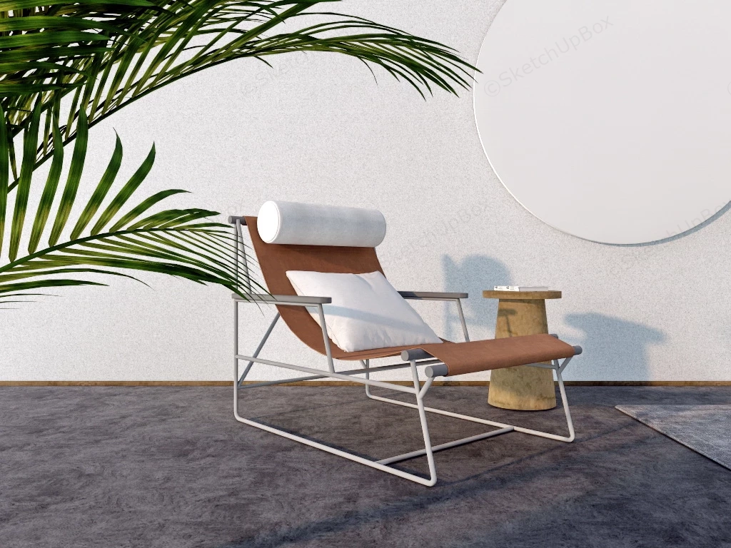 Leather Deck Lounge Chair sketchup model preview - SketchupBox