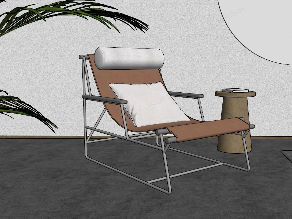 Leather Deck Lounge Chair sketchup model preview - SketchupBox