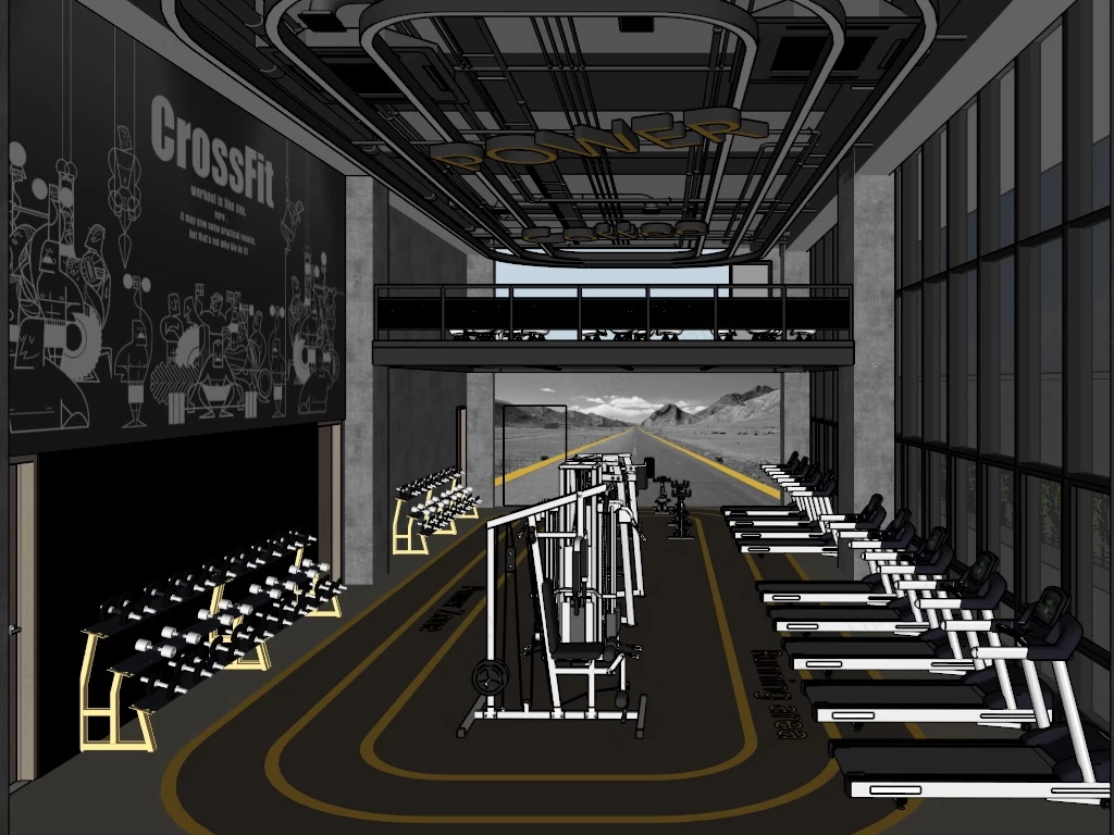 Fitness Club Design sketchup model preview - SketchupBox