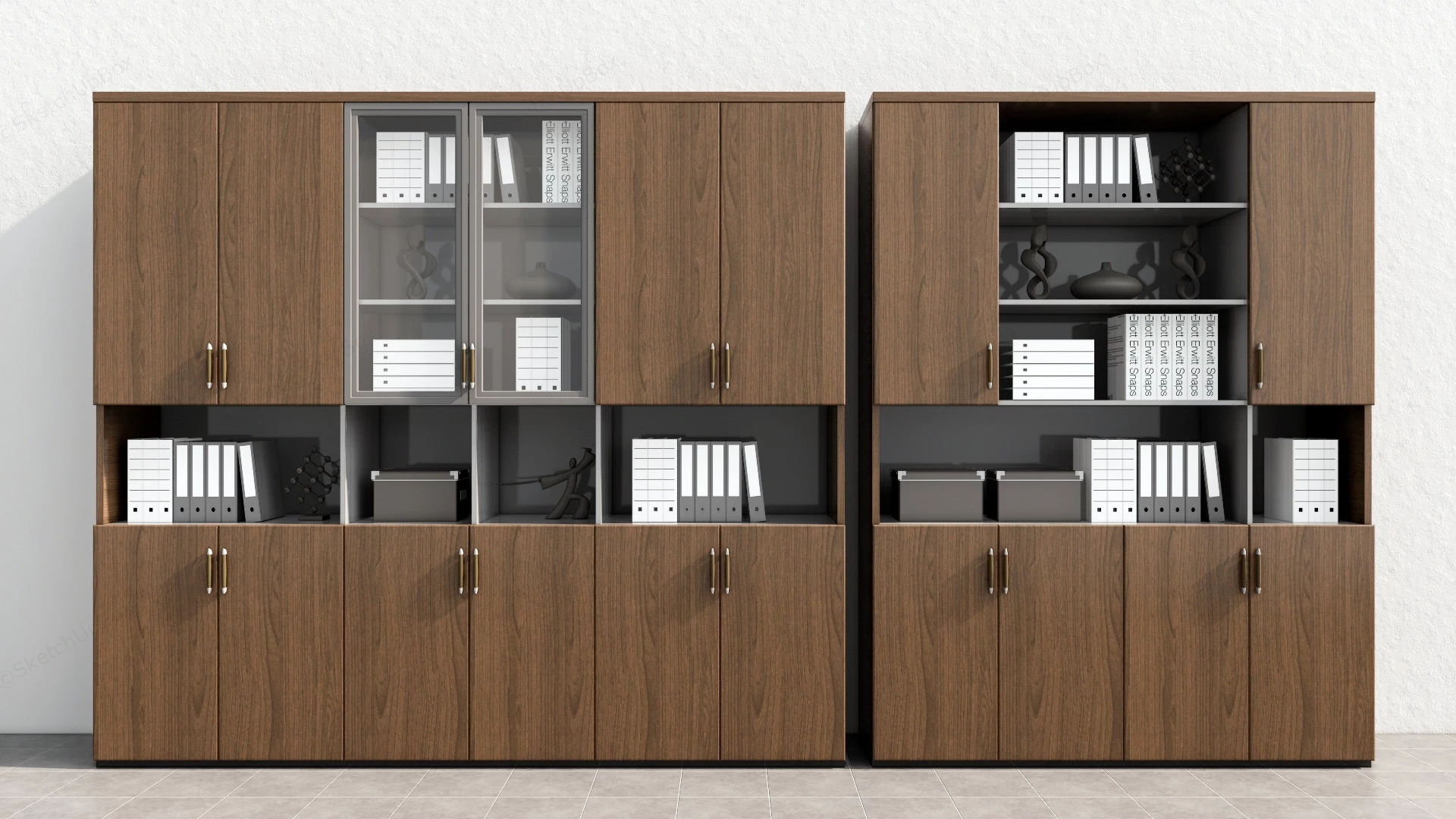 Tall Wood File Cabinets sketchup model preview - SketchupBox