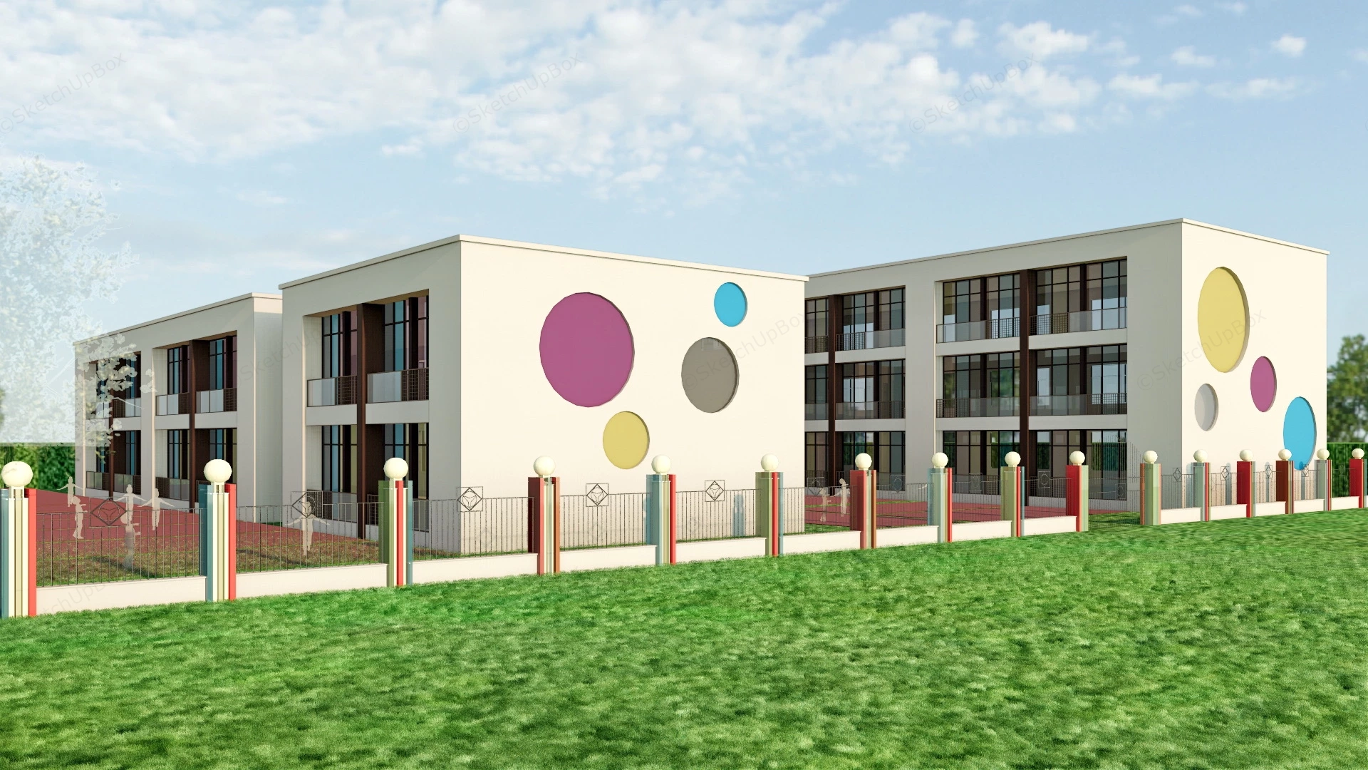 Kindergarten School Buildings sketchup model preview - SketchupBox