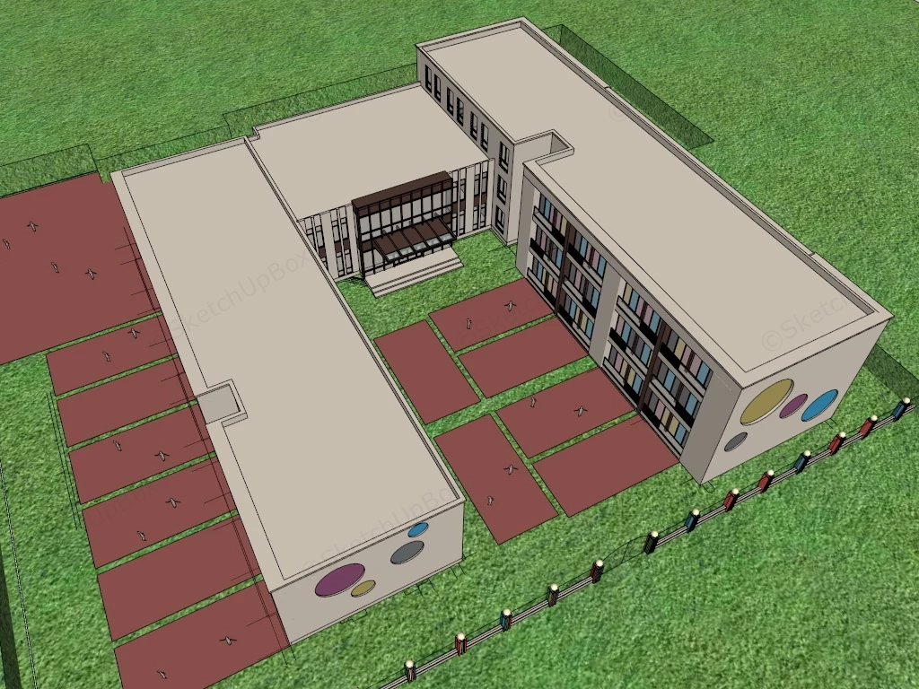 Kindergarten School Buildings sketchup model preview - SketchupBox