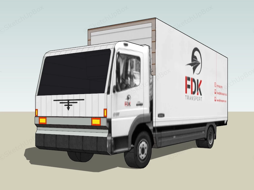 Cargo Box Truck sketchup model preview - SketchupBox