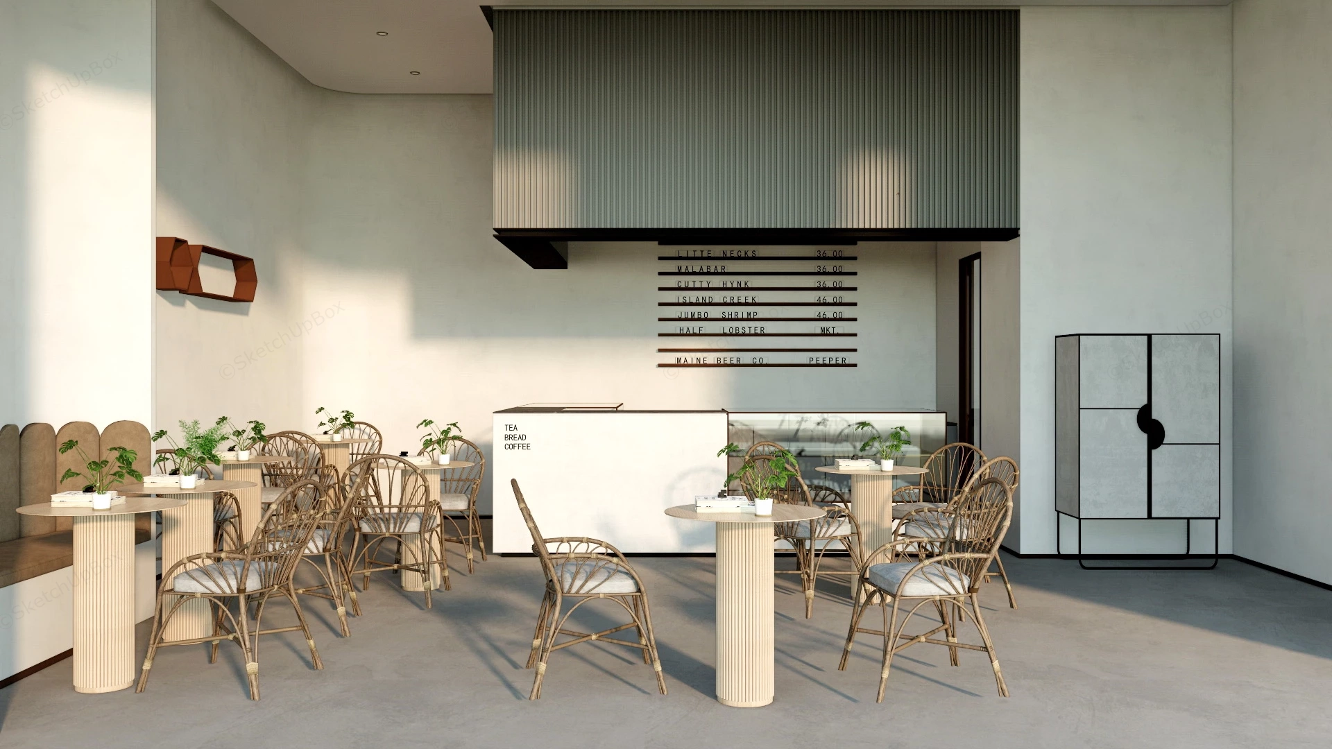 Small Coffee Shop Interior sketchup model preview - SketchupBox