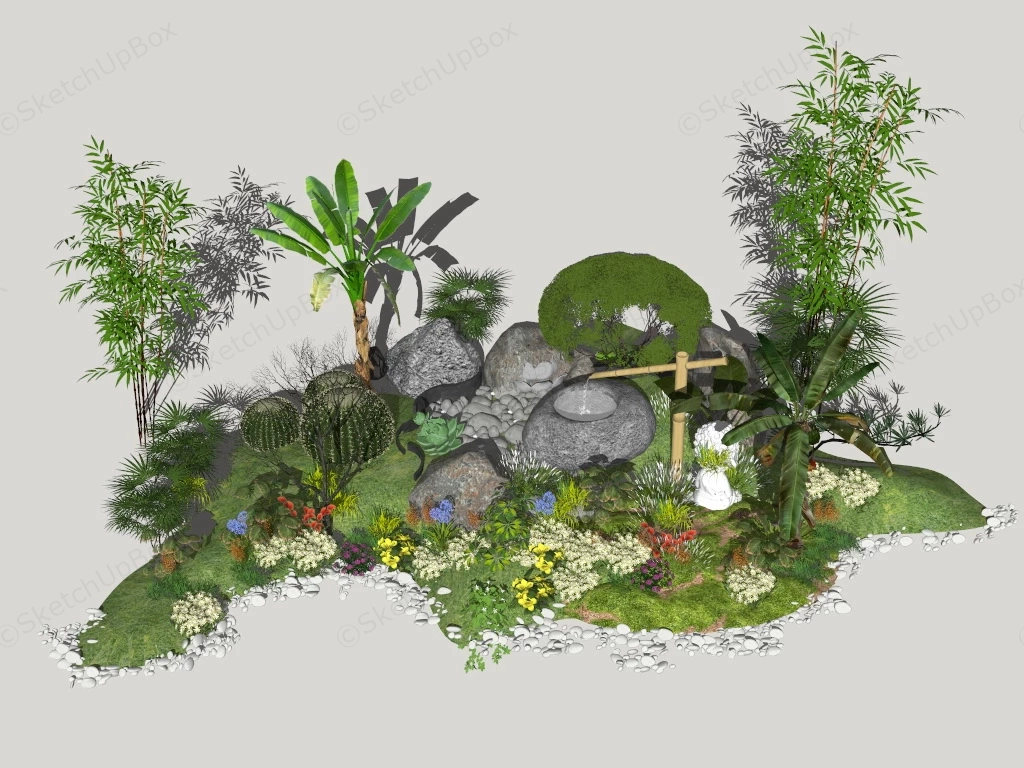 Zen Garden Decorations sketchup model preview - SketchupBox