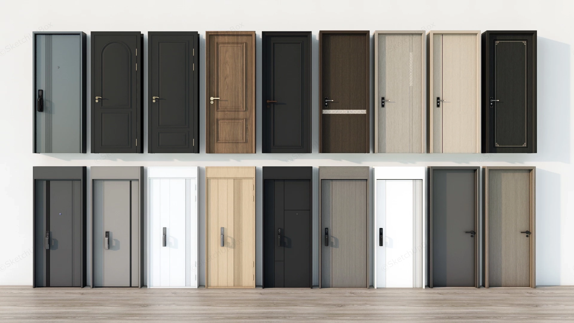 Wooden Office Doors sketchup model preview - SketchupBox