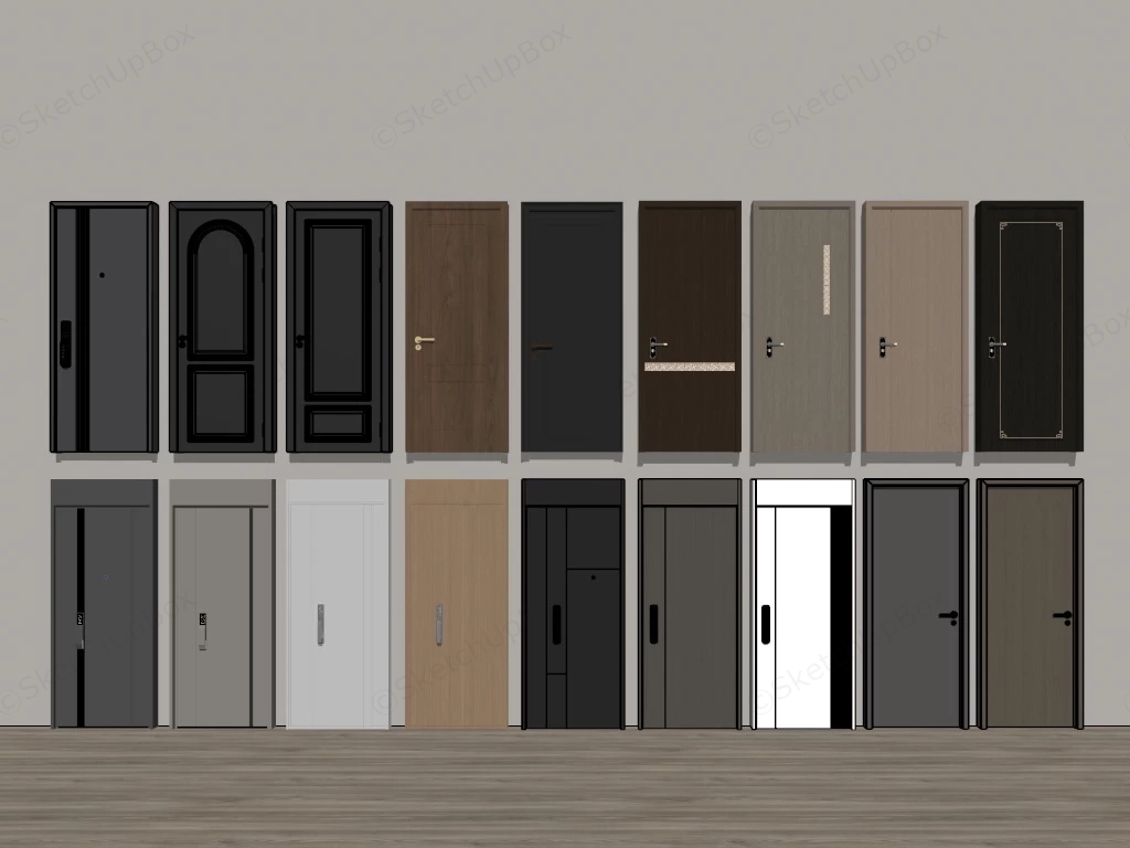 Wooden Office Doors sketchup model preview - SketchupBox