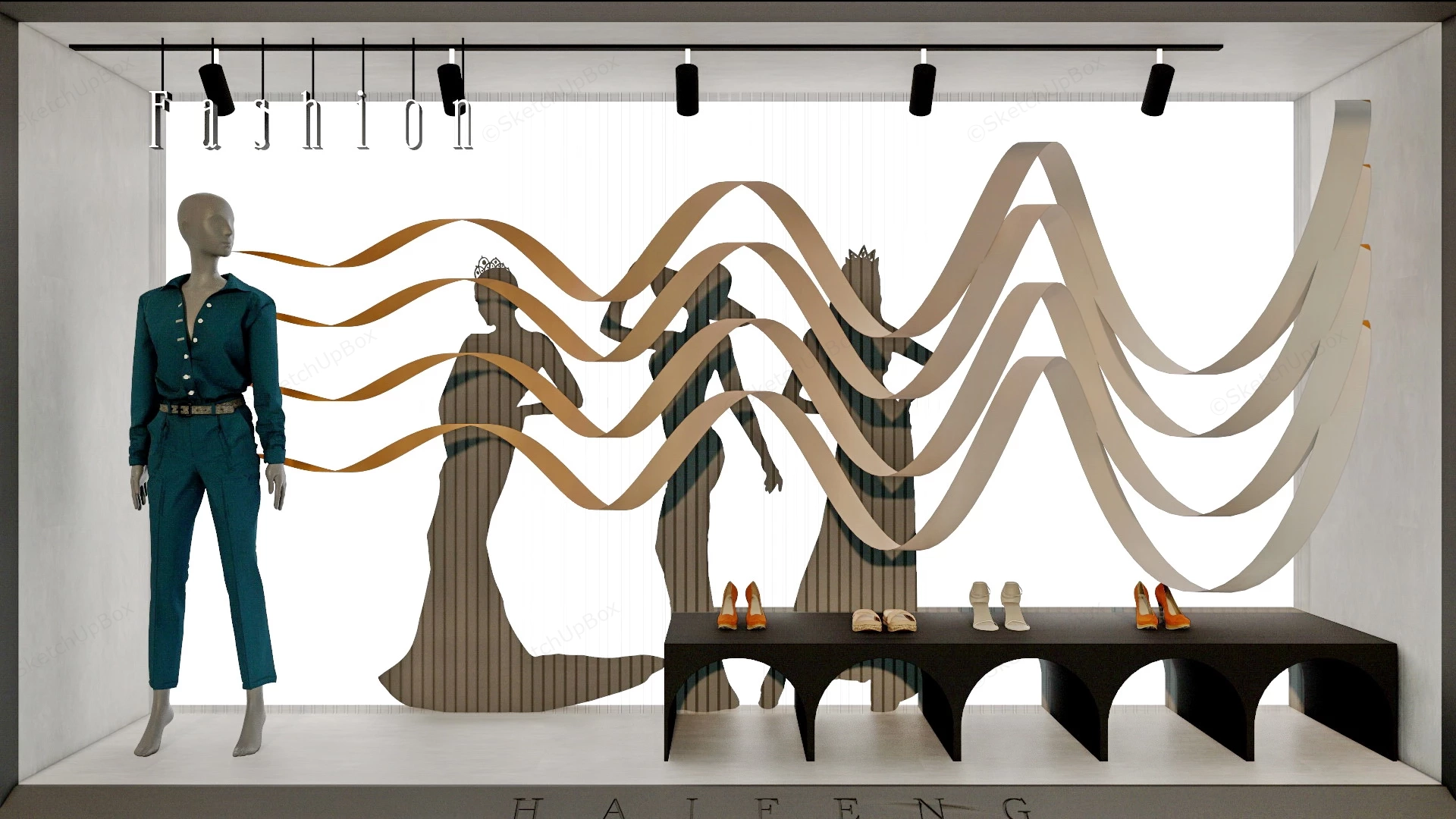 Womens Clothing Shop Window Display sketchup model preview - SketchupBox