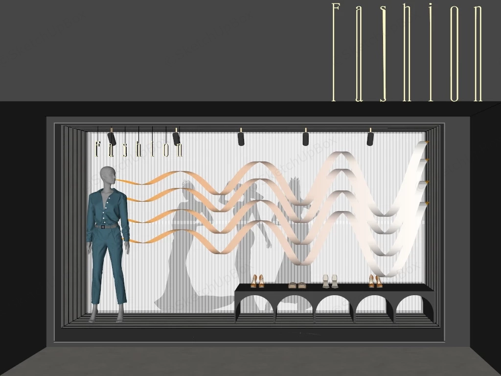 Womens Clothing Shop Window Display sketchup model preview - SketchupBox