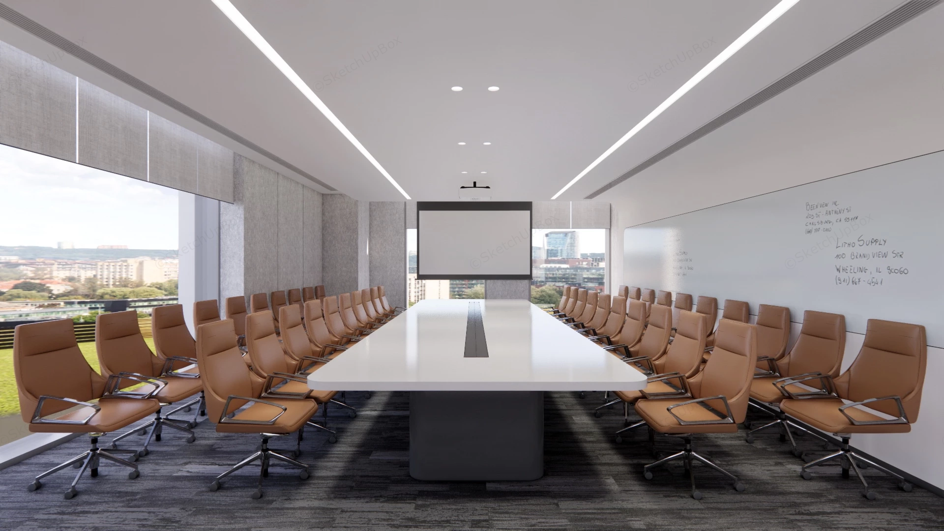 Executive Conference Room Design sketchup model preview - SketchupBox