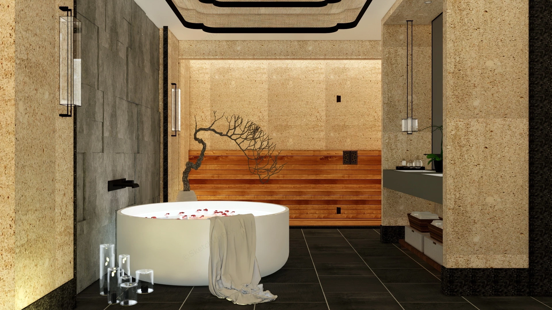 Bathroom With Sauna Design sketchup model preview - SketchupBox