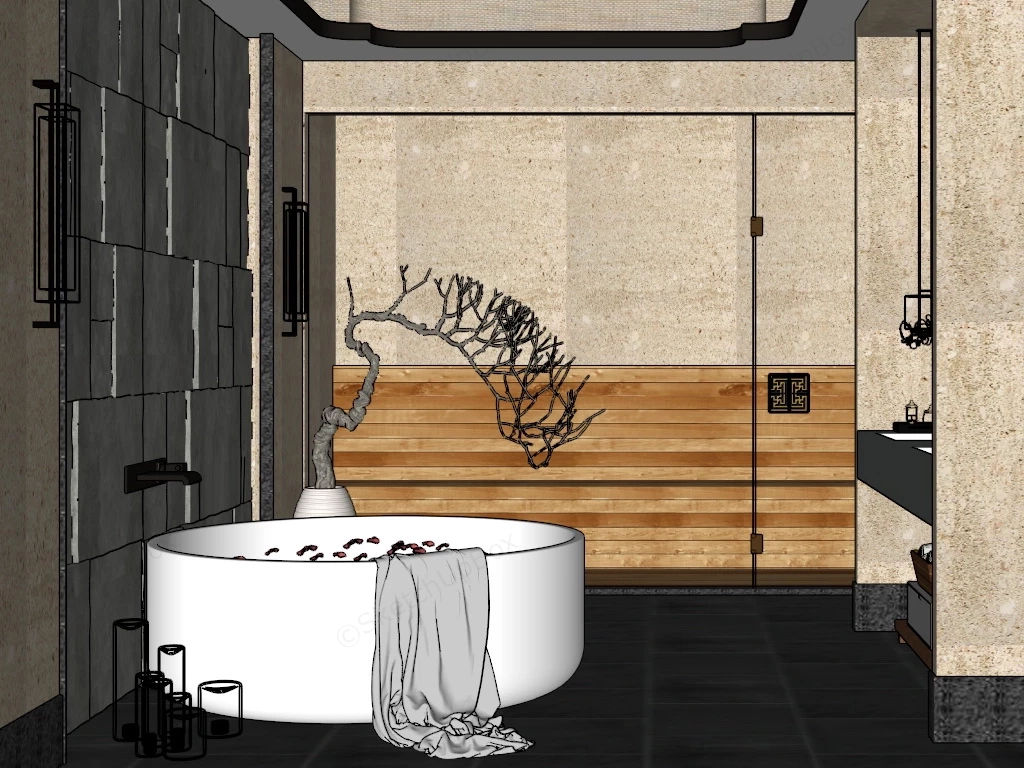 Bathroom With Sauna Design sketchup model preview - SketchupBox