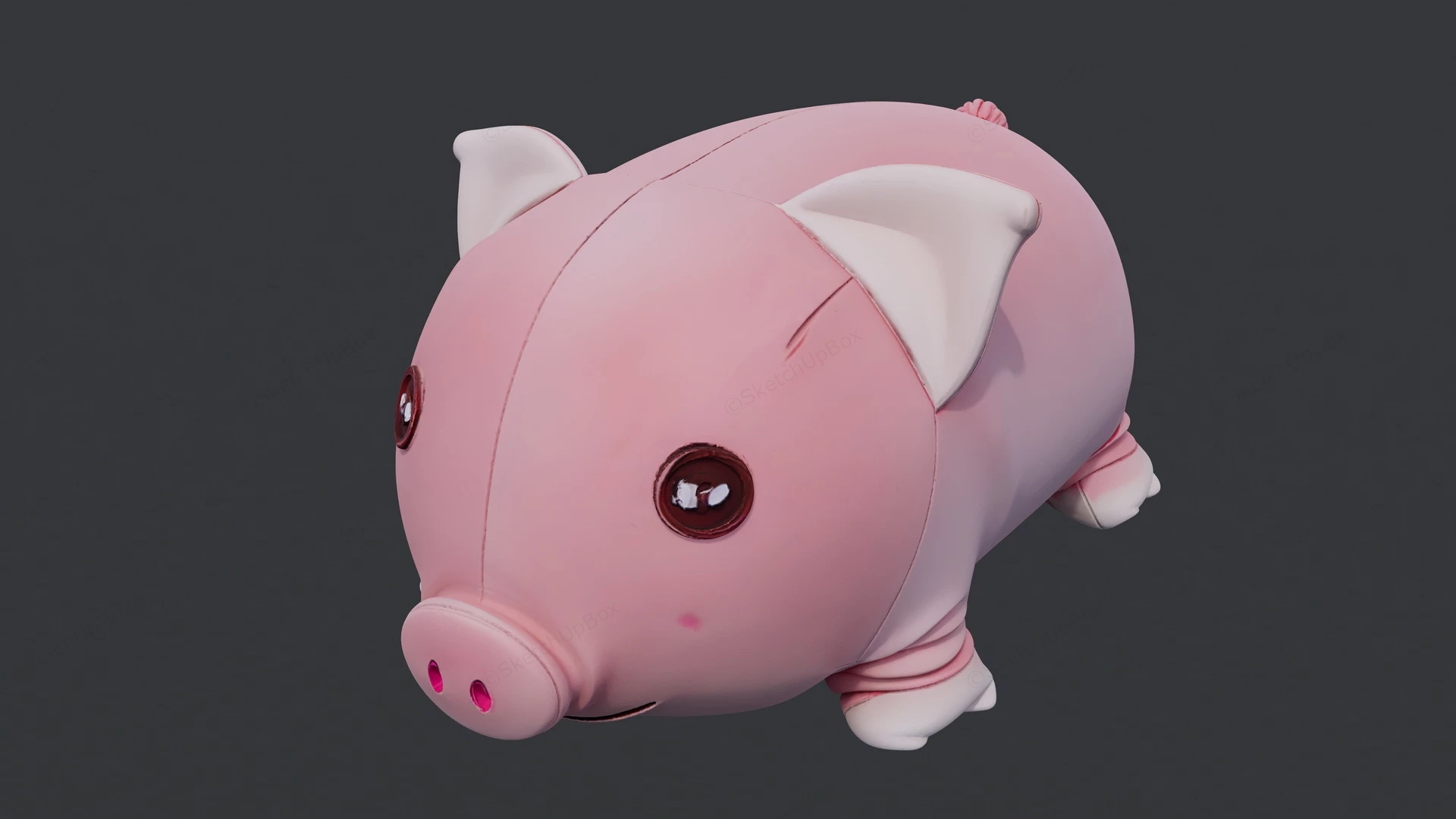 Pink Pig Figurine sketchup model preview - SketchupBox