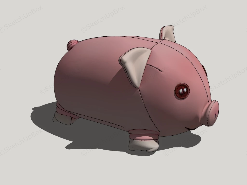 Pink Pig Figurine sketchup model preview - SketchupBox