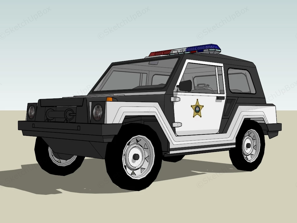 SUV Cop Car sketchup model preview - SketchupBox