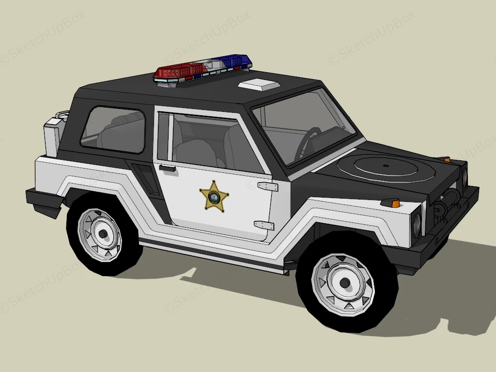 SUV Cop Car sketchup model preview - SketchupBox