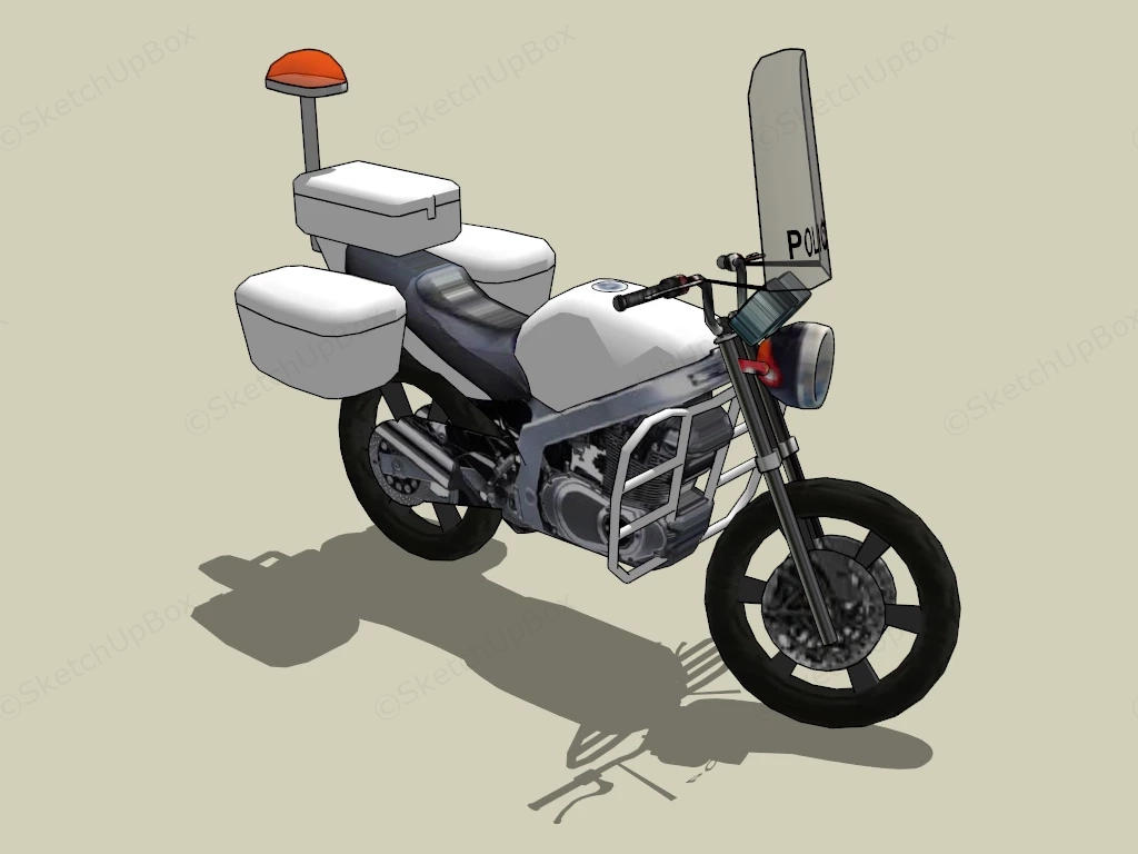 Police Motorcycle sketchup model preview - SketchupBox