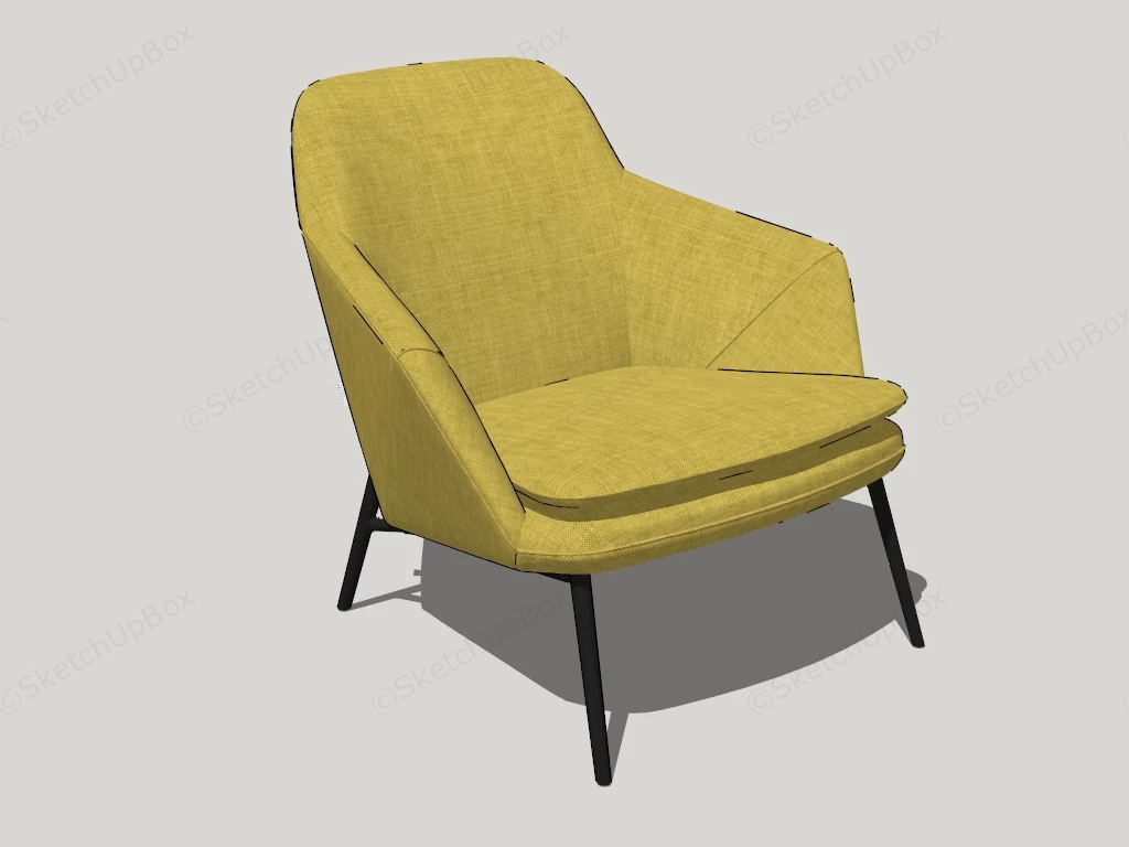 Modern Yellow Armchair sketchup model preview - SketchupBox